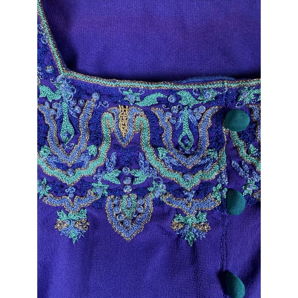 Women’s Vintage Purple To Teal Fade Size M Geeta Jethi Tunic Top Dress - Picture 6 of 13